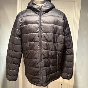 Kenneth Cole Lightweight Hooded  Puffer Jacket Black Size XL NWT